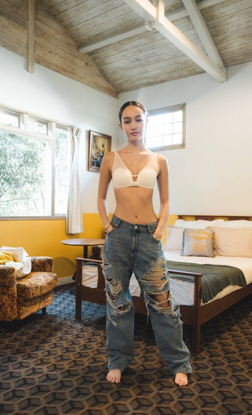 オーバークラッシュデニム